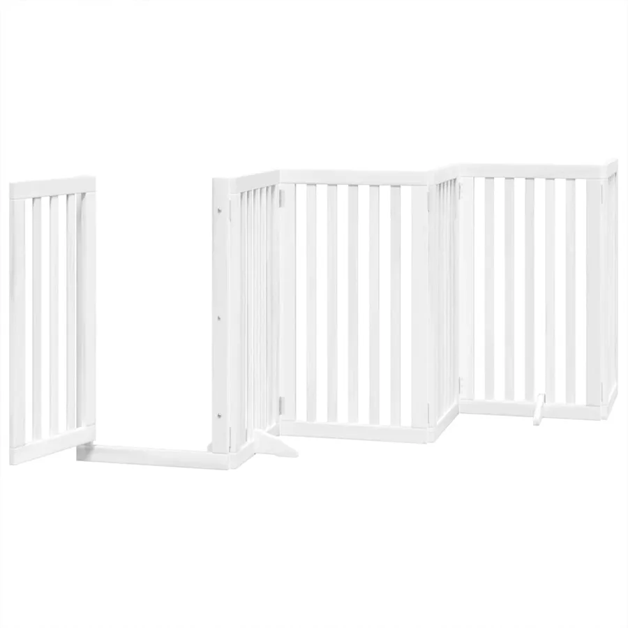 Barrière pour chien porte pliable 15 panneaux bois de peuplier - 4