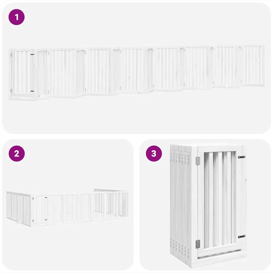 Barrière pour chien porte pliable 15 panneaux bois de peuplier - 5
