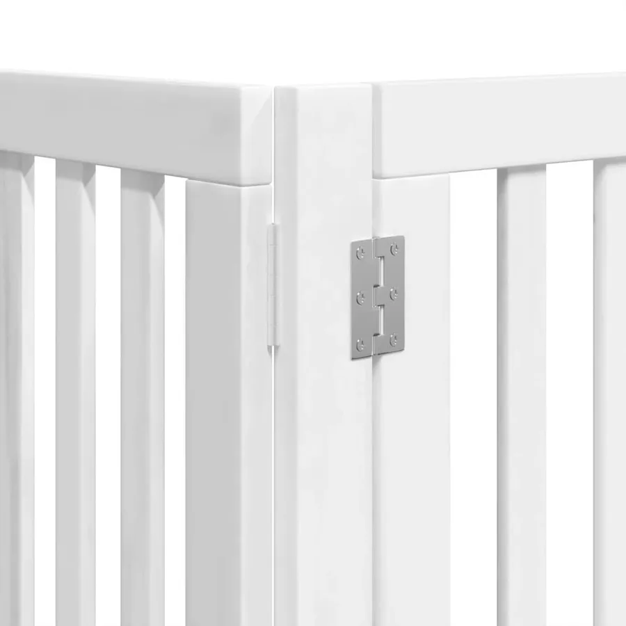Barrière pour chien porte pliable 9panneaux blanc bois peuplier - 10
