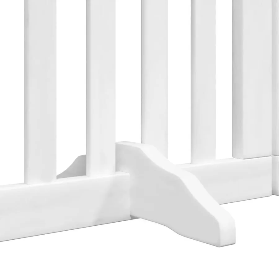 Barrière pour chien porte pliable 9panneaux blanc bois peuplier - 6