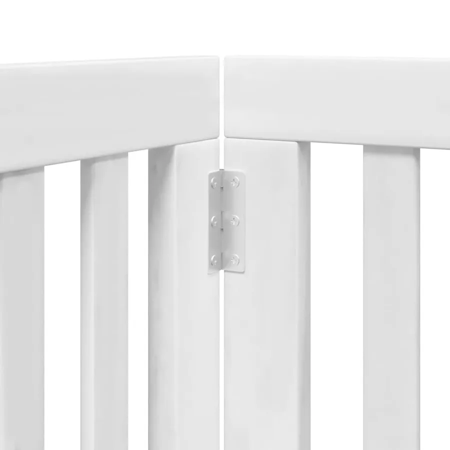Barrière pour chien porte pliable 9panneaux blanc bois peuplier - 8