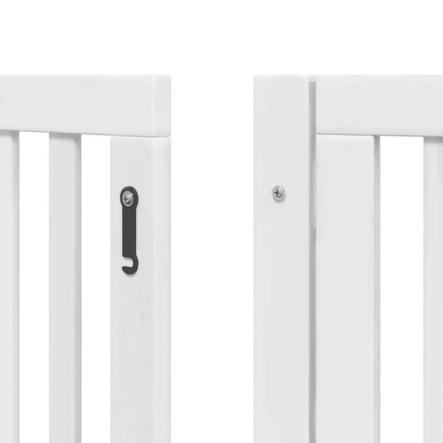 Barrière pour chien porte pliable 9panneaux blanc bois peuplier - 9