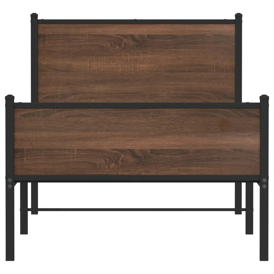 Cadre de lit en métal sans matelas chêne marron 80x200 cm - 5