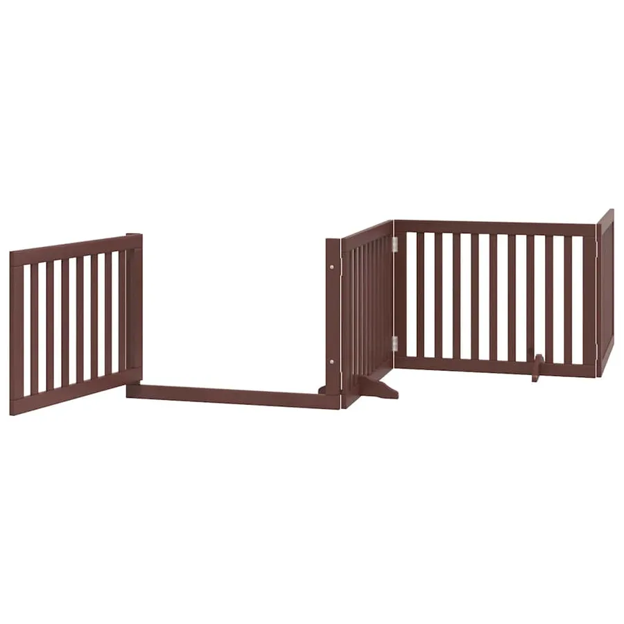 Barrière pour chien porte pliable 8 panneaux bois de peuplier - 4