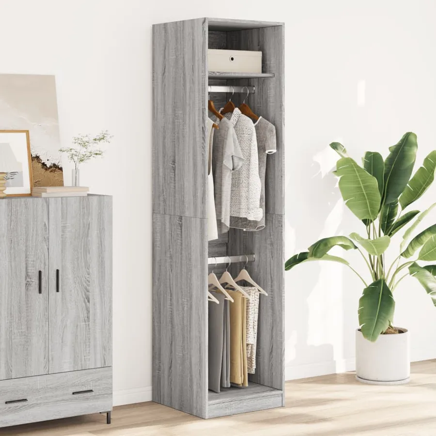 Garde-robe gris sonoma 50x50x200 cm bois d'ingénierie - 3