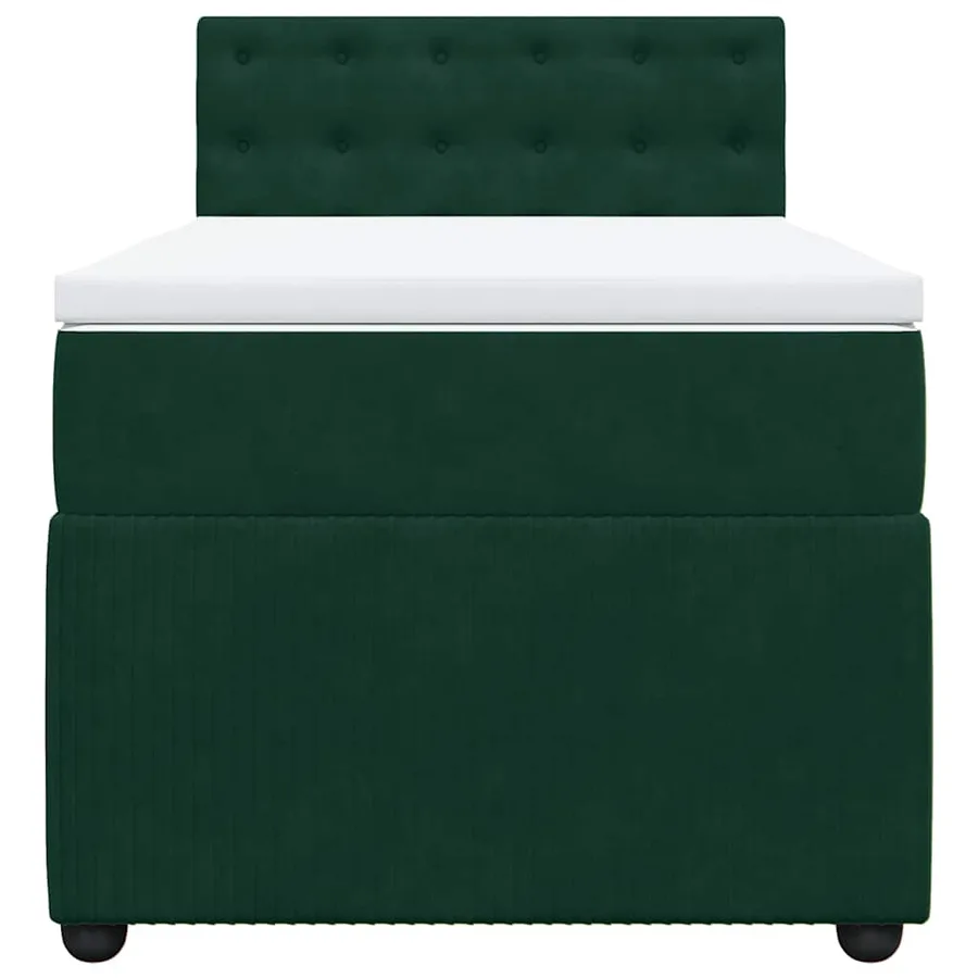 Sommier à lattes de lit et matelas Vert foncé 80x200 cm Velours - 6