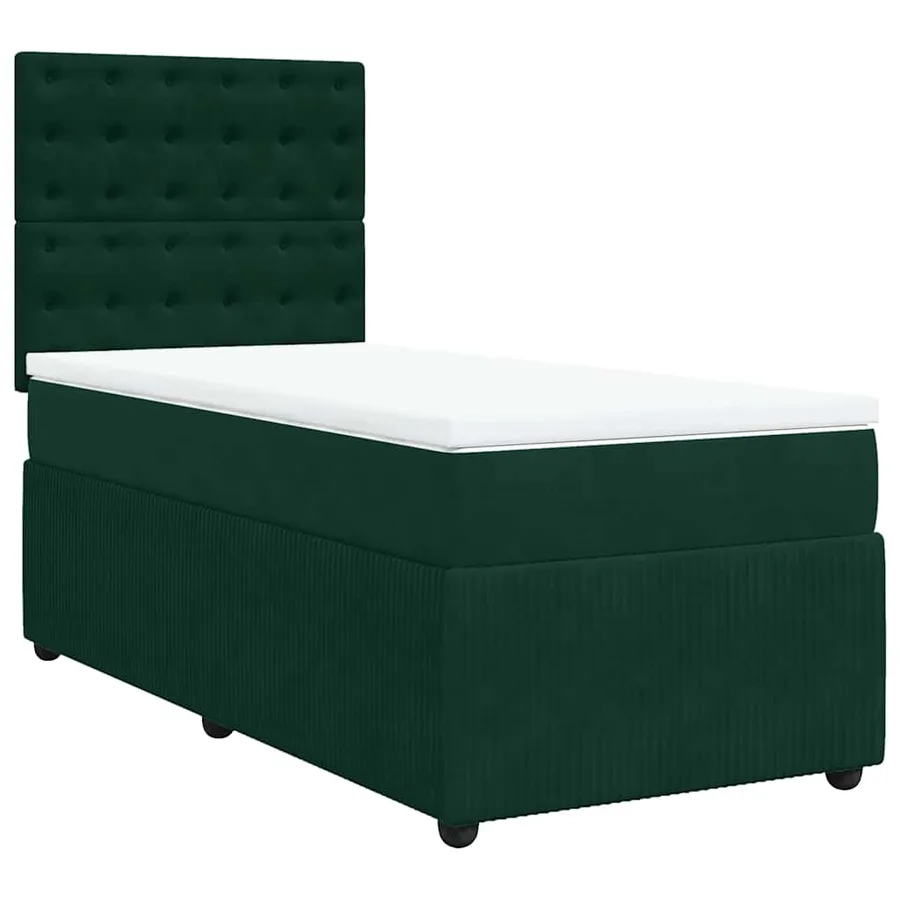 Sommier à lattes de lit et matelas Vert foncé 80x200 cm Velours - 2