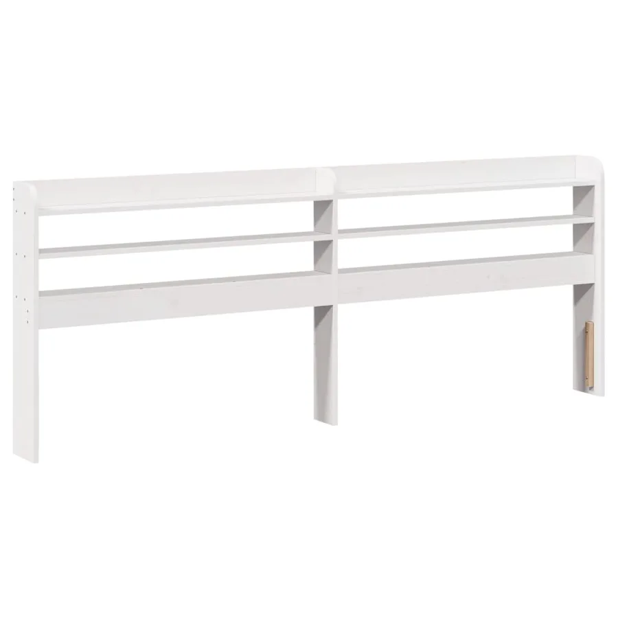 Cadre de lit avec tête de lit sans matelas blanc 200x200 cm - 8