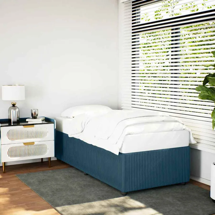 Cadre de lit sans matelas bleu 80x200 cm velours