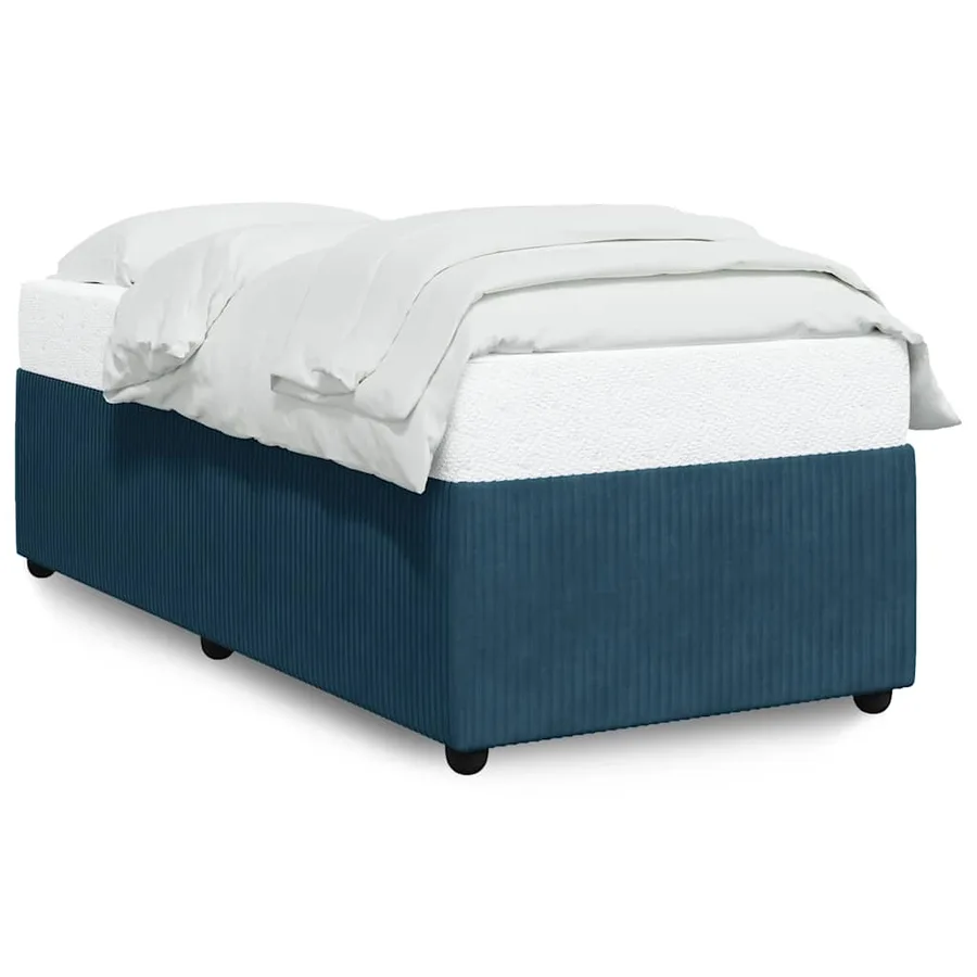 Cadre de lit sans matelas bleu 80x200 cm velours - 2