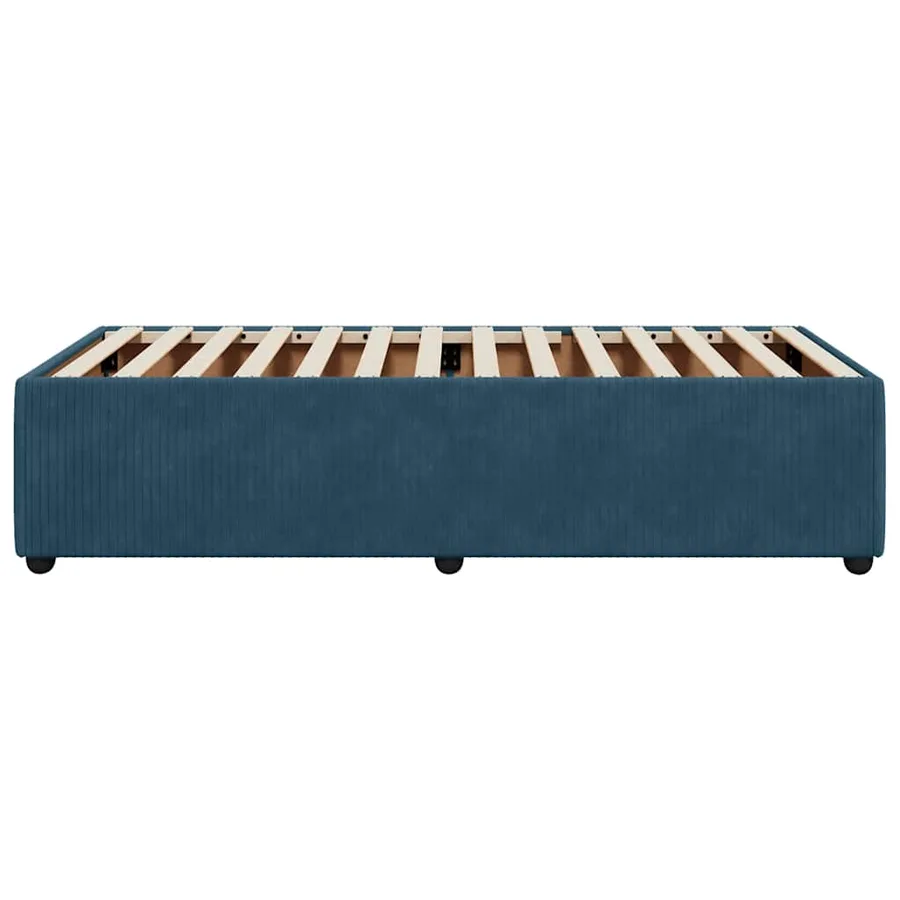 Cadre de lit sans matelas bleu 80x200 cm velours - 5