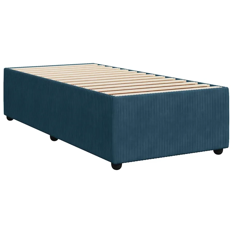 Cadre de lit sans matelas bleu 80x200 cm velours - 6