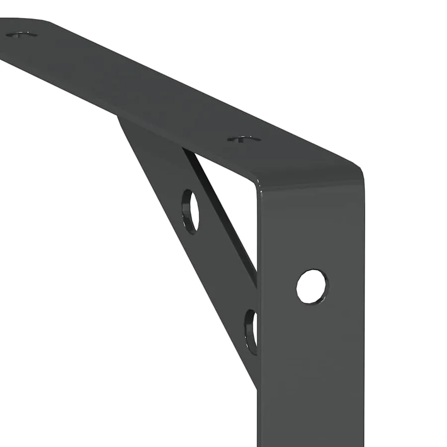 Supports d'étagères 4 pcs 20x2,5x14 cm noir acier inoxydable - 10