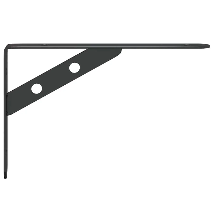 Supports d'étagères 4 pcs 20x2,5x14 cm noir acier inoxydable - 7
