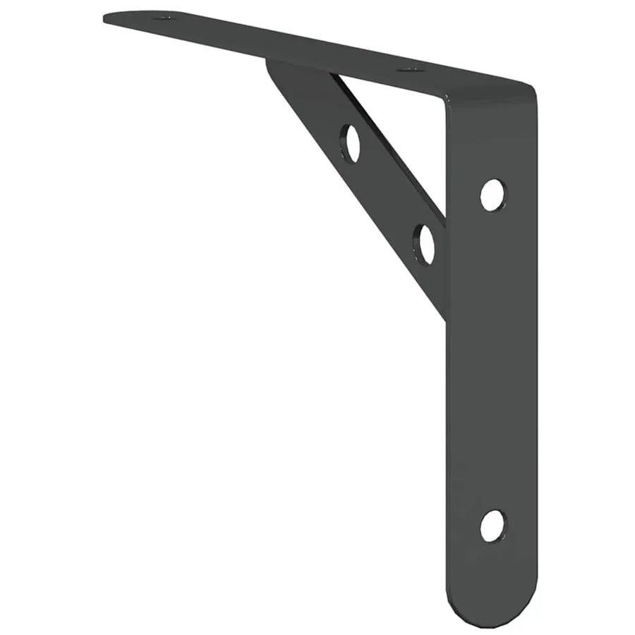 Supports d'étagères 4 pcs 20x2,5x14 cm noir acier inoxydable - 8