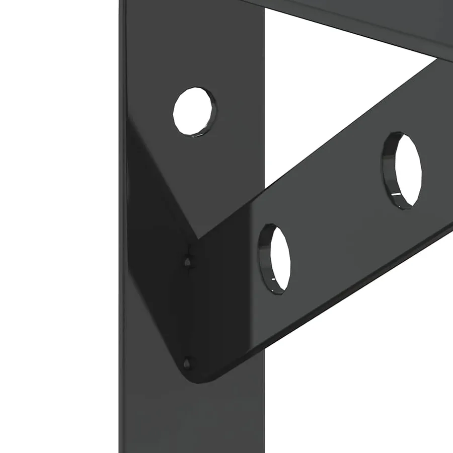Supports d'étagères 4 pcs 20x2,5x14 cm noir acier inoxydable - 9