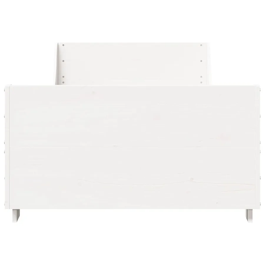 Cadre de lit sans matelas blanc 100x200 cm bois de pin massif - 4