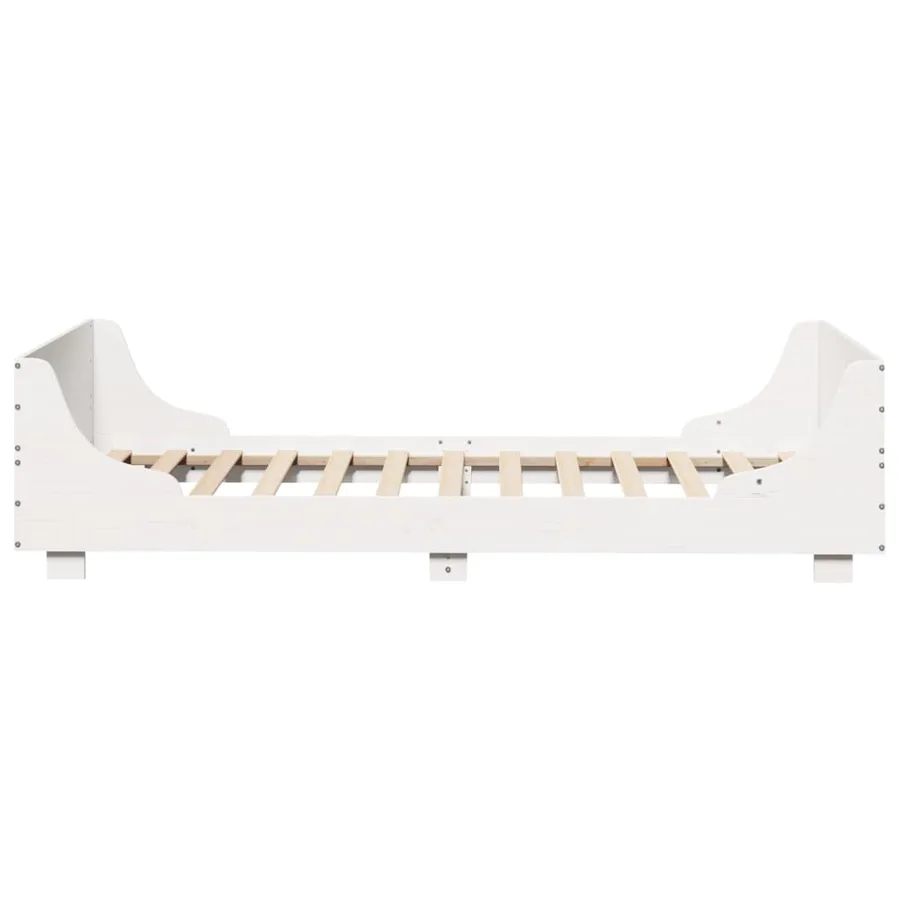 Cadre de lit sans matelas blanc 100x200 cm bois de pin massif - 5