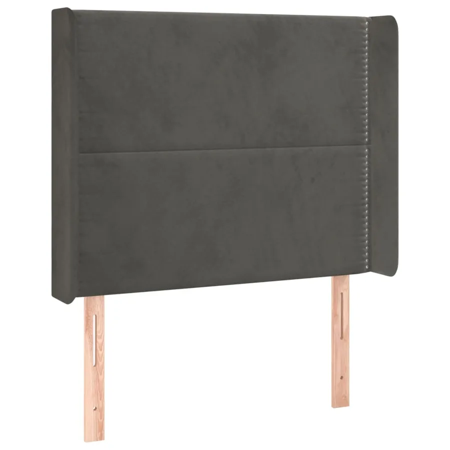 Sommier à lattes de lit matelas LED Gris foncé 90x190cm Velours - 7