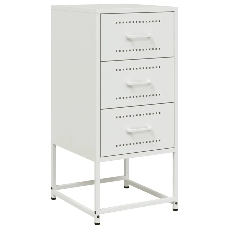 Tables de chevet 2 pcs blanc 36x39x78 cm acier - 5