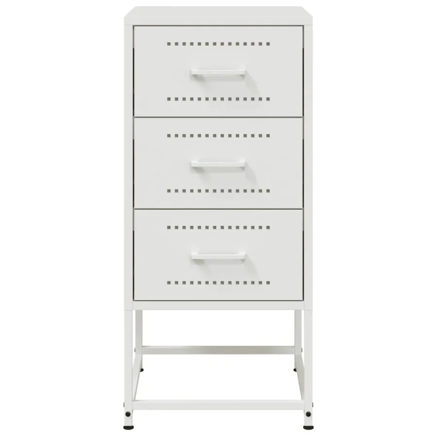 Tables de chevet 2 pcs blanc 36x39x78 cm acier - 6
