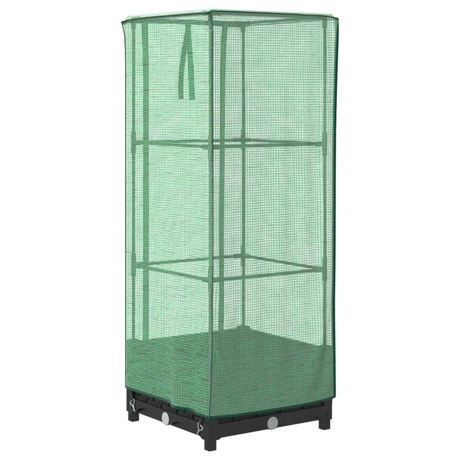 Jardinière surélevée avec housse aspect rotin 40x40x123 cm - 6