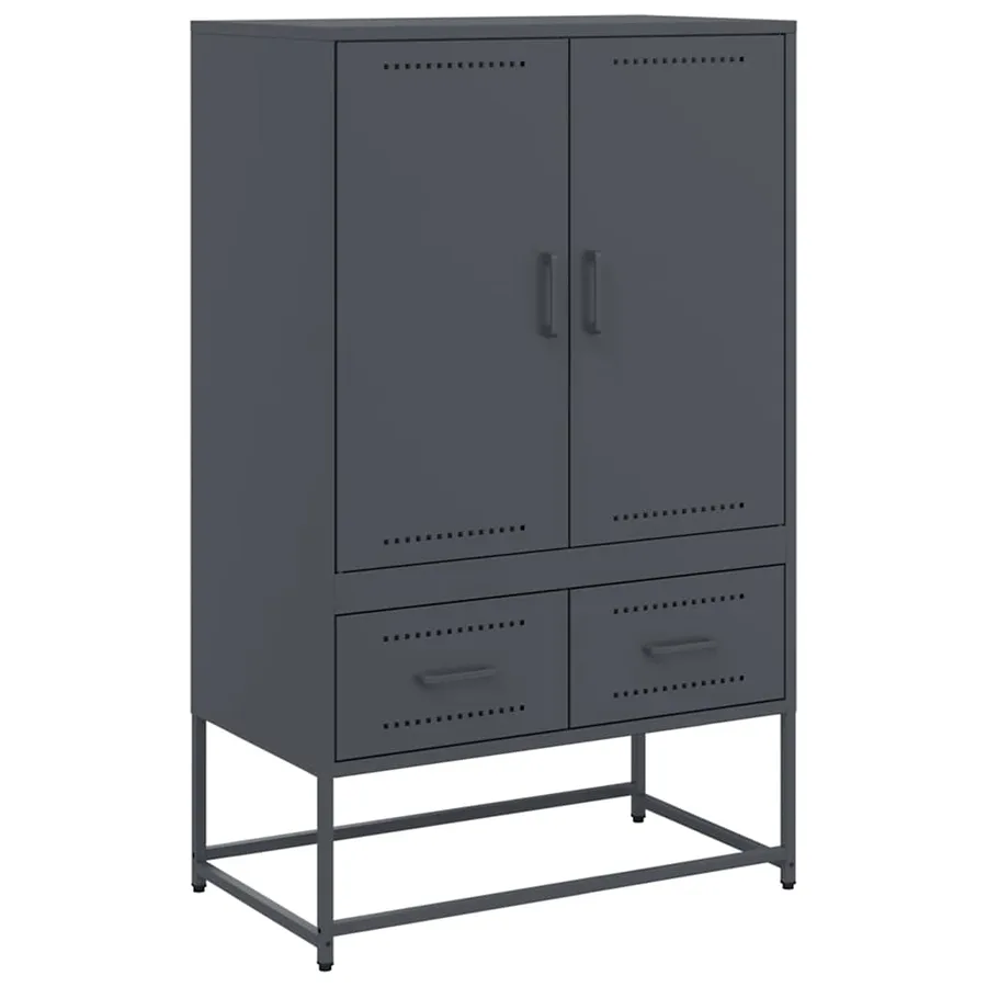 Buffet haut anthracite 68x39x111,5 cm acier - 2