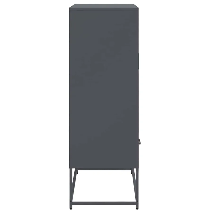 Buffet haut anthracite 68x39x111,5 cm acier - 6
