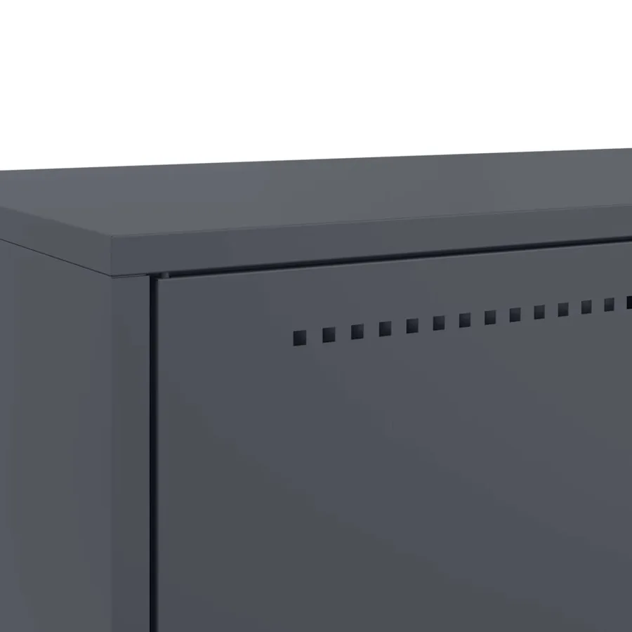 Buffet haut anthracite 68x39x111,5 cm acier - 9