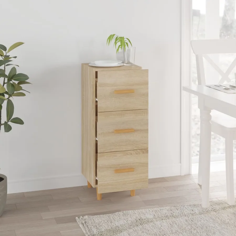 Buffet Chêne sonoma 34,5x34x90 cm Bois d'ingénierie - 3