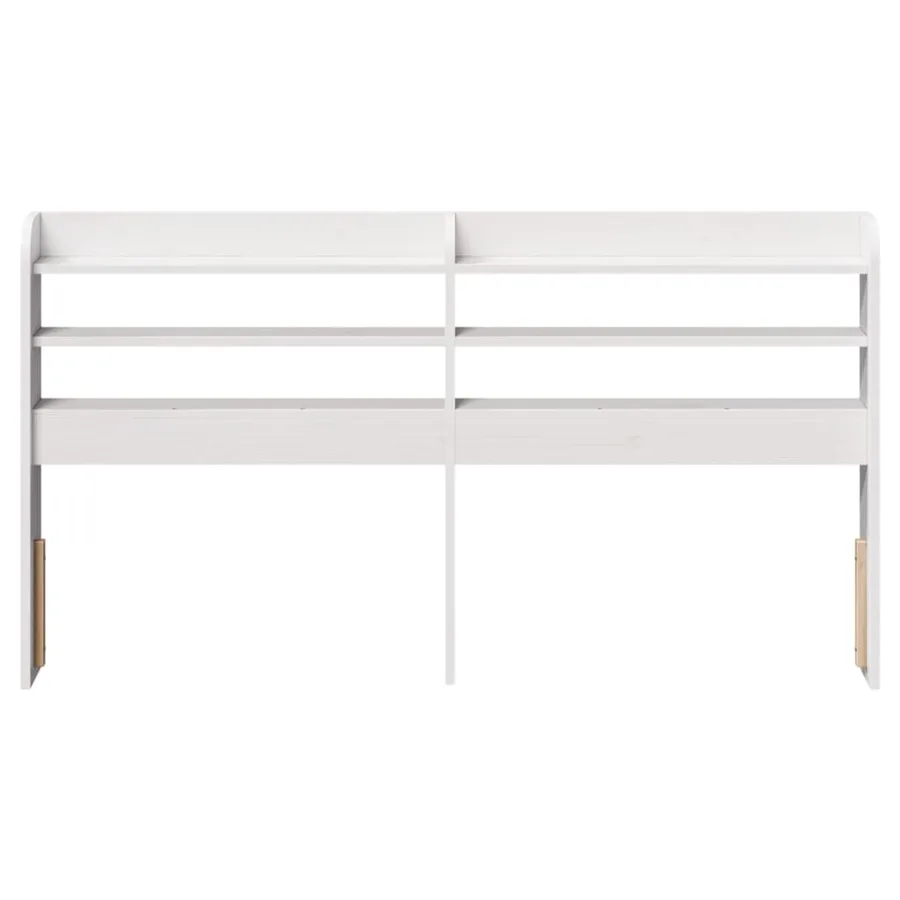Tête de lit avec étagères blanc 135 cm bois massif de pin - 3