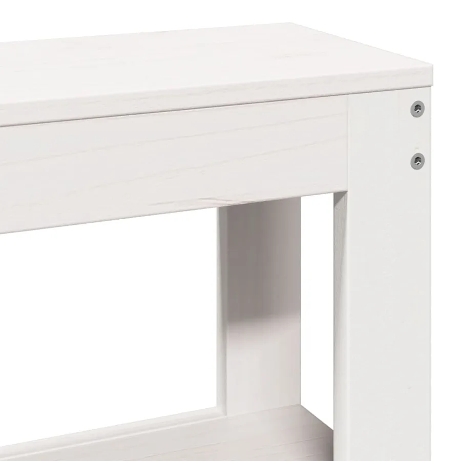 Cadre de lit sans matelas blanc 150x200 cm bois de pin massif - 10