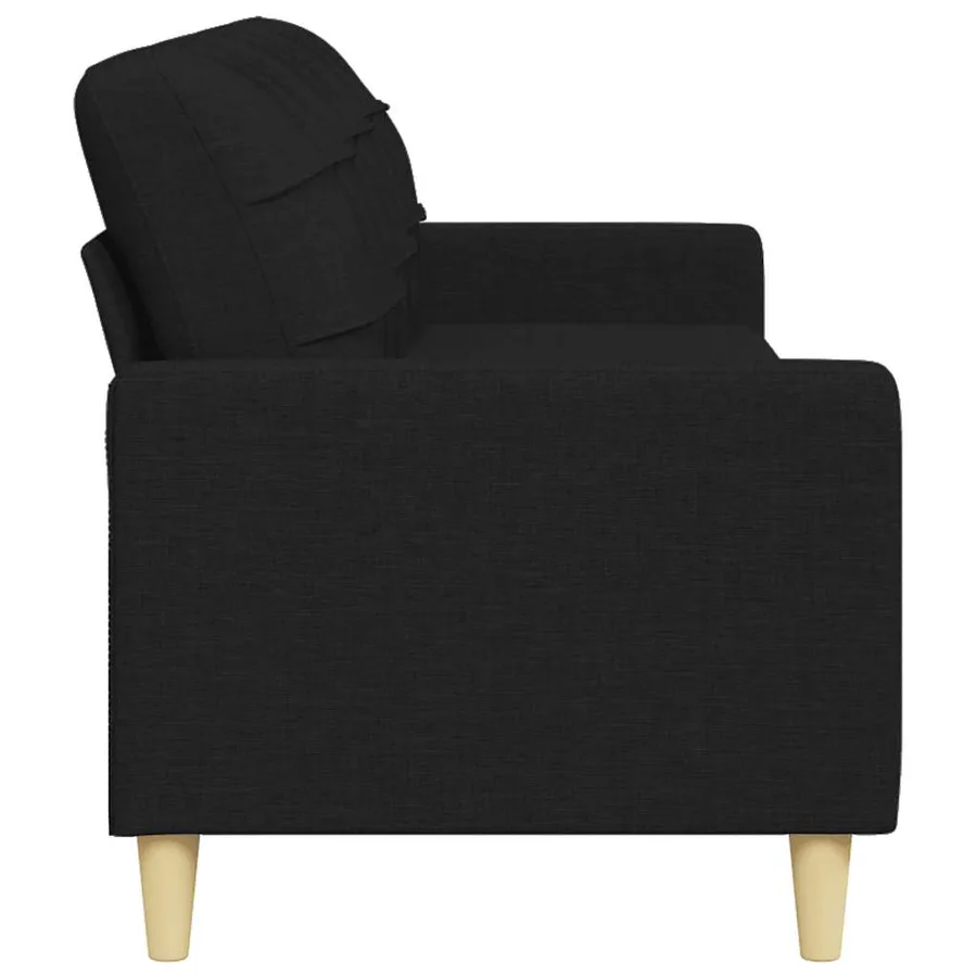 Canapé à 3 places Noir 210 cm Tissu - 5