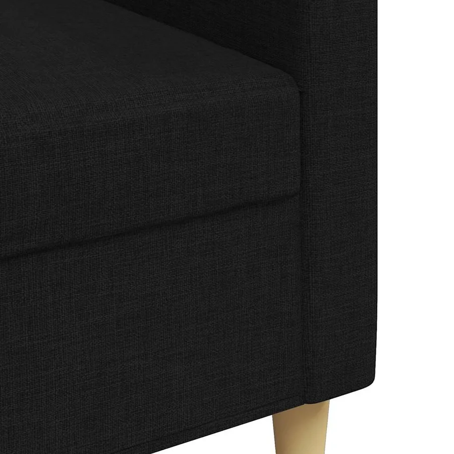 Canapé à 3 places Noir 210 cm Tissu - 7