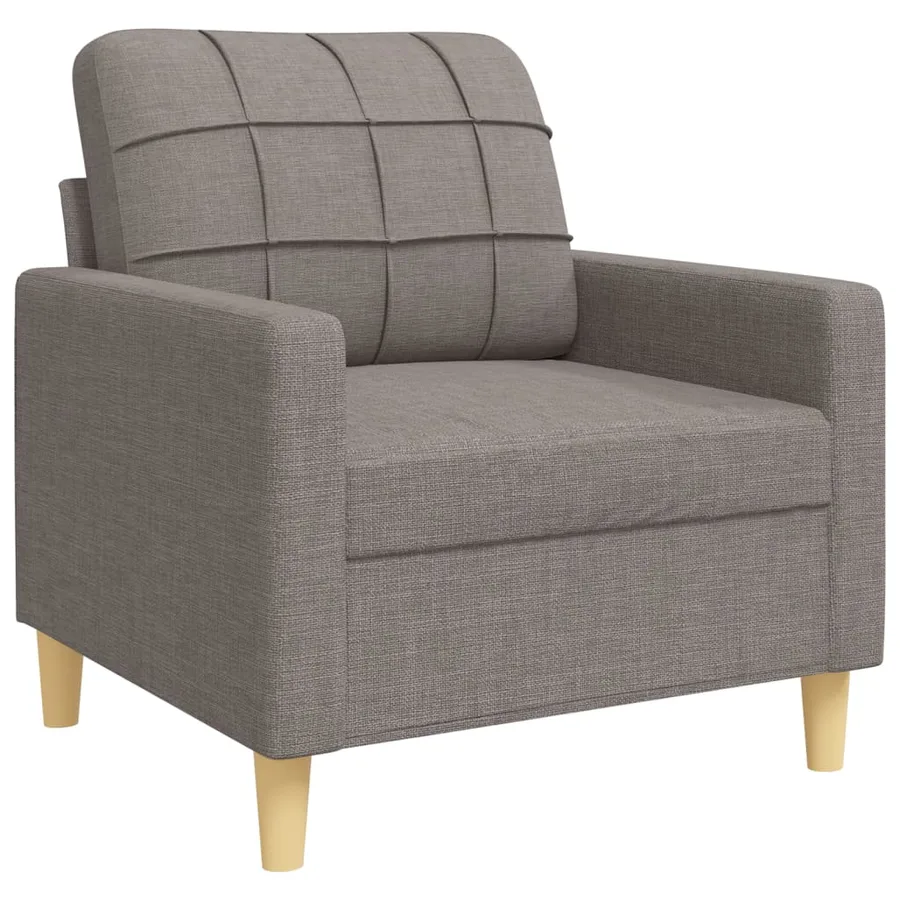 Ensemble de canapés 3 pcs avec coussins décoratifs taupe tissu - 4