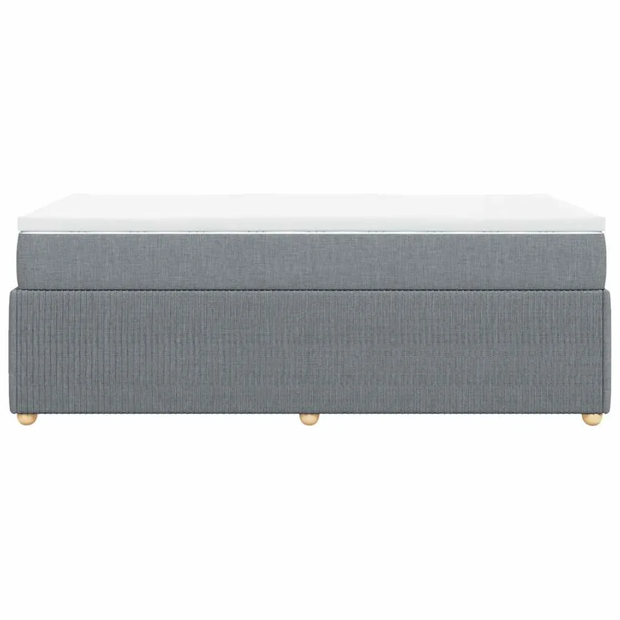 Sommier à lattes de lit et matelas Gris clair 90x190 cm Tissu - 5
