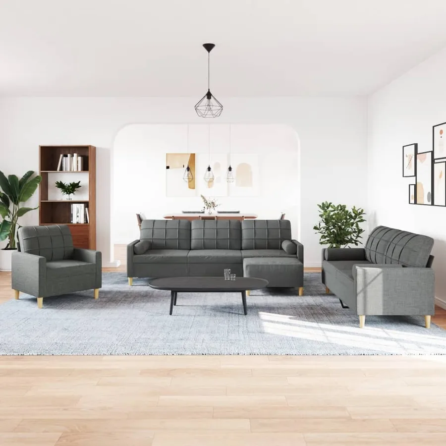 Ensemble de canapés 4 pcs repose-pied et coussins décoratifs - 3