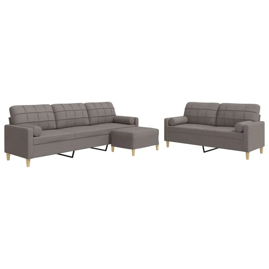 Ensemble de canapés 3 pcs repose-pied et coussins décoratifs - 2