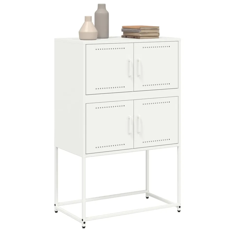 Buffet blanc 68,5x38,5x107 cm acier - 4
