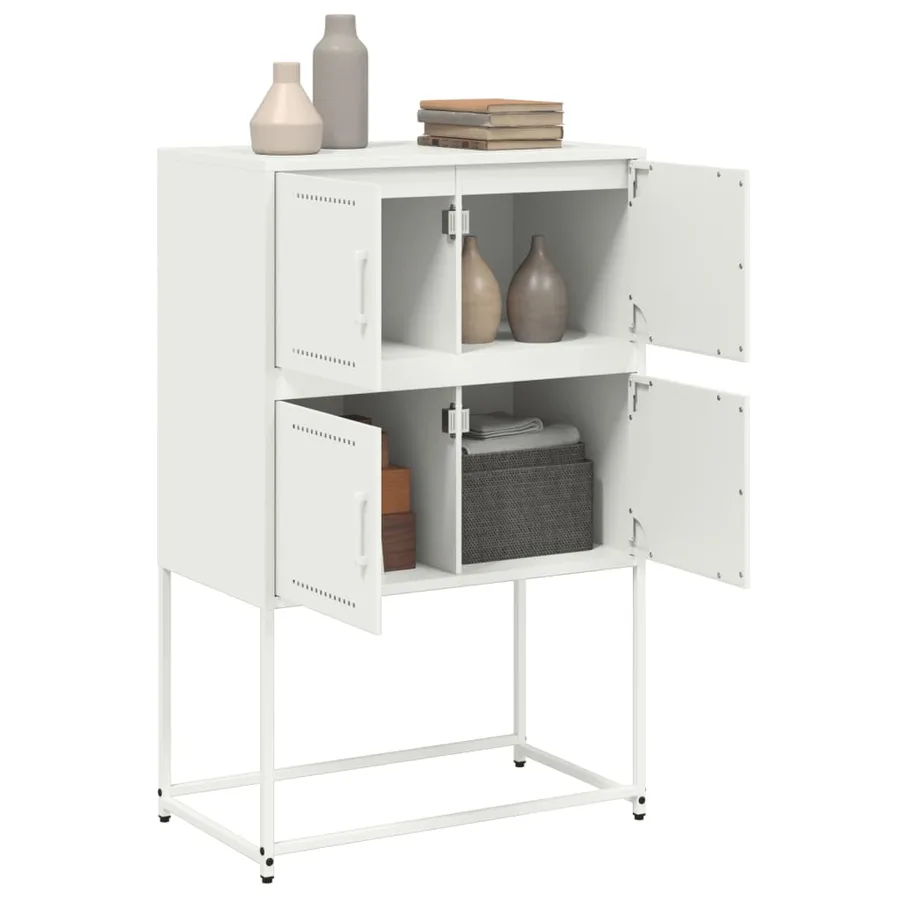 Buffet blanc 68,5x38,5x107 cm acier - 5
