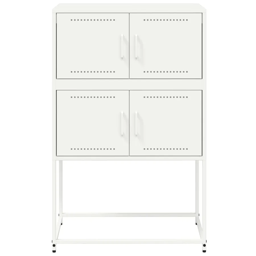 Buffet blanc 68,5x38,5x107 cm acier - 6