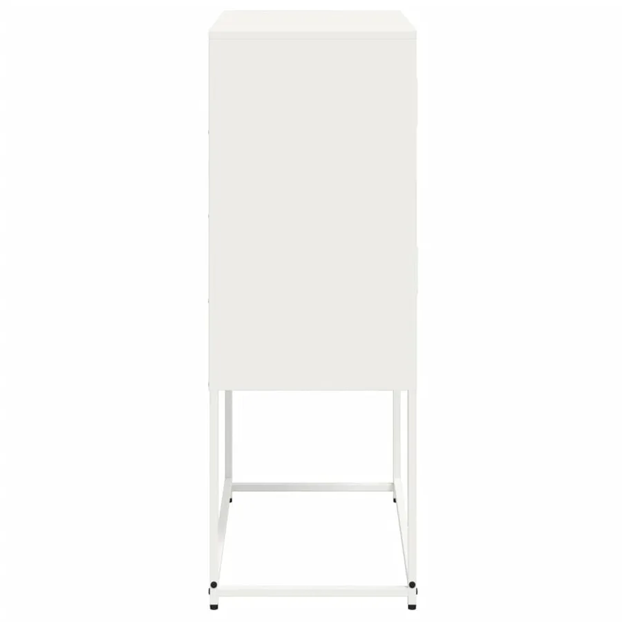Buffet blanc 68,5x38,5x107 cm acier - 7