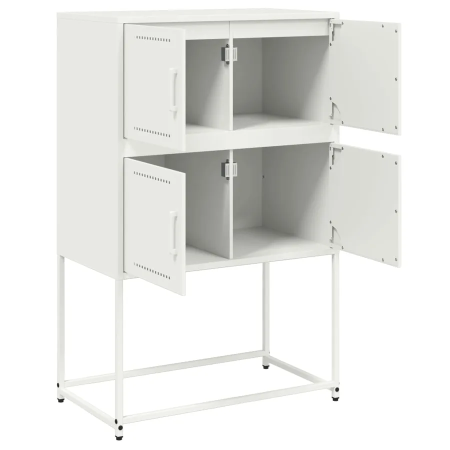 Buffet blanc 68,5x38,5x107 cm acier - 9