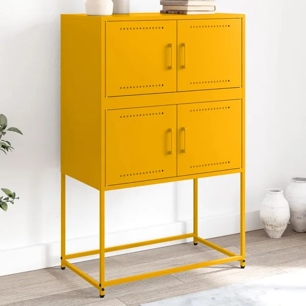 Buffet jaune moutarde 68,5x38,5x107 cm acier