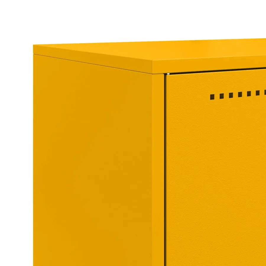 Buffet jaune moutarde 68,5x38,5x107 cm acier - 10