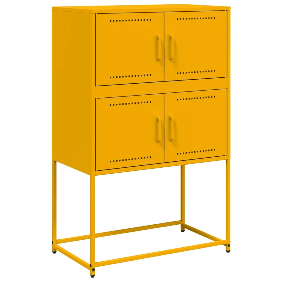 Buffet jaune moutarde 68,5x38,5x107 cm acier - 2