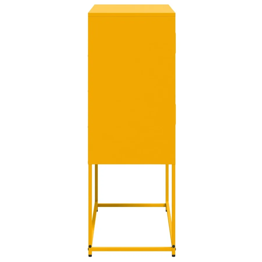 Buffet jaune moutarde 68,5x38,5x107 cm acier - 7