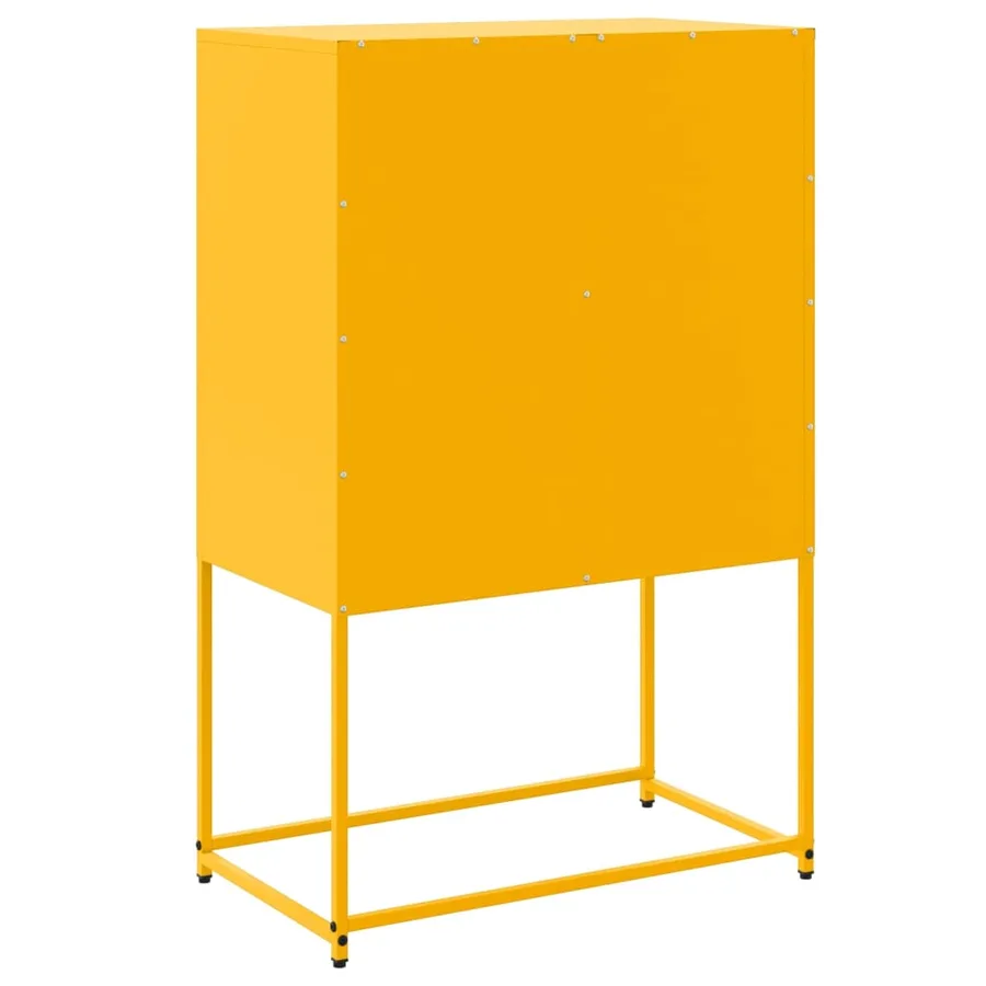 Buffet jaune moutarde 68,5x38,5x107 cm acier - 8