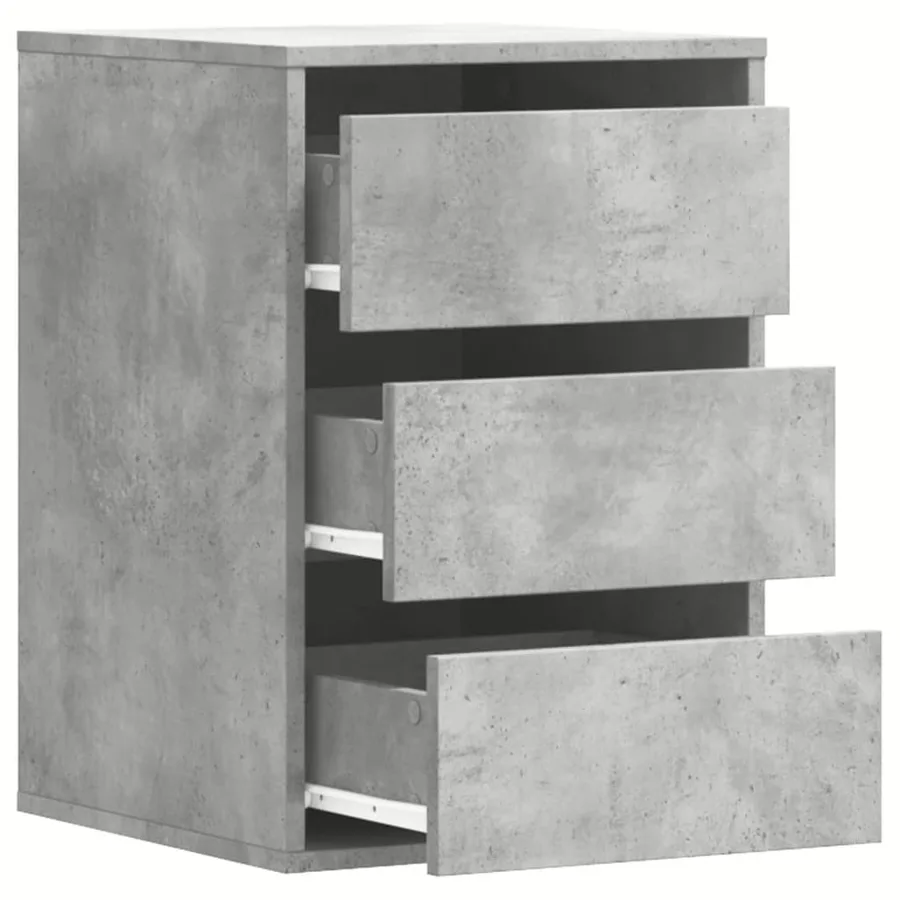 Commode d'angle gris béton 40x41x58 cm bois d'ingénierie - 5
