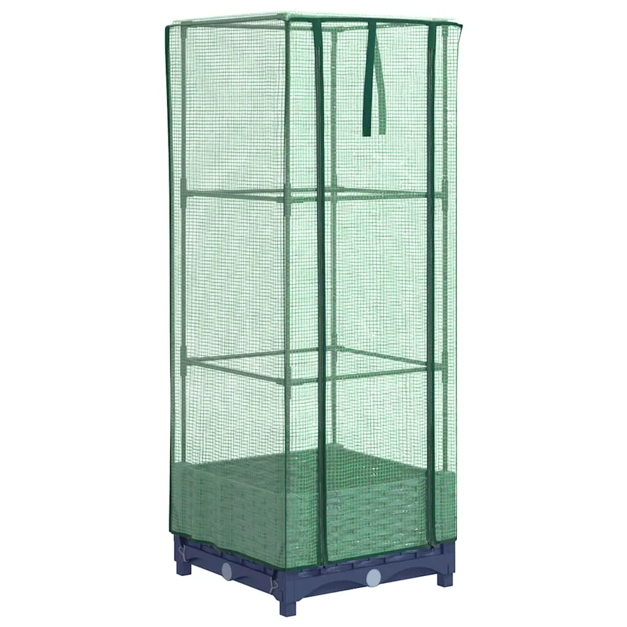 Jardinière surélevée avec housse aspect rotin 40x40x123 cm - 2